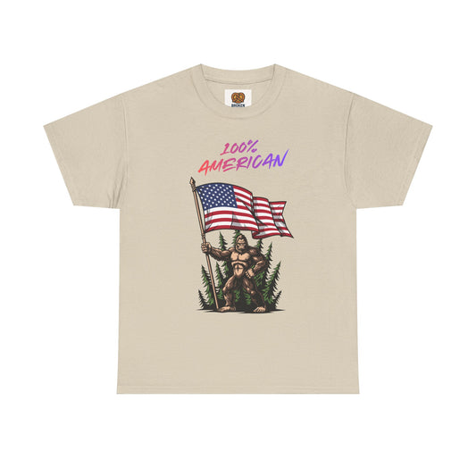 100% American T-Shirt — Retro Patriotic Flag Graphic Tee