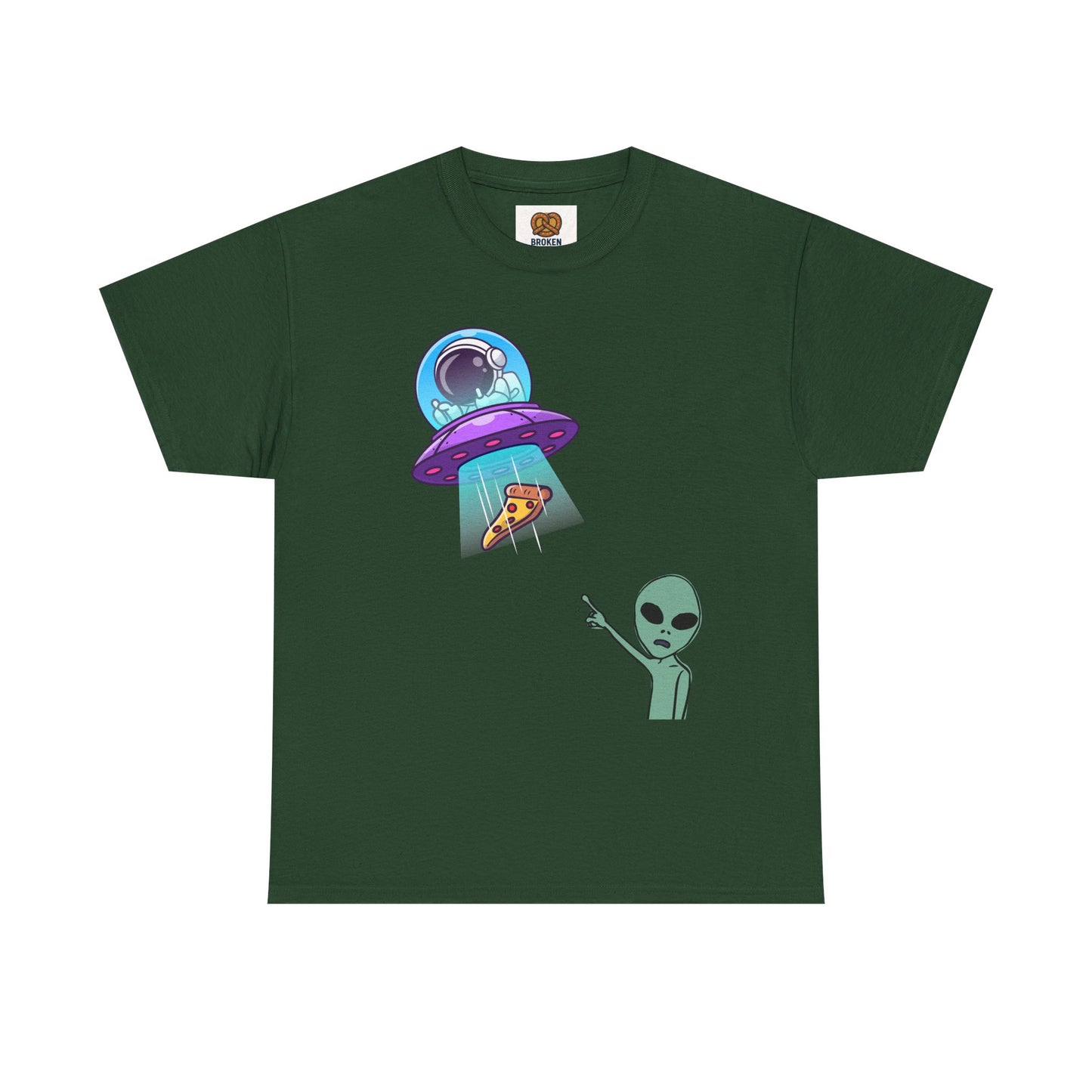 Alien Abduction Pizza T‑Shirt — Funny UFO Graphic Tee