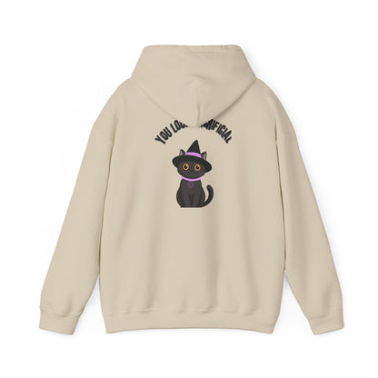 Witch Cat Hoodie – "You Look Purrrfect" Cute Black Cat Halloween Sweatshirt