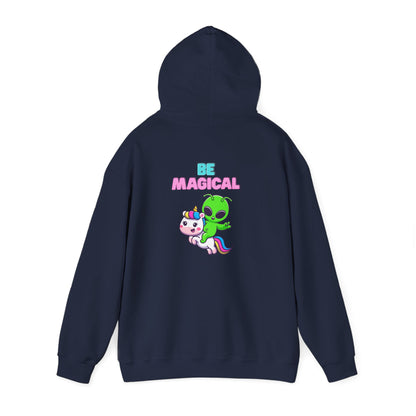 Magical Alien Riding Unicorn Hoodie — Cute Pastel Space Fantasy Sweatshirt