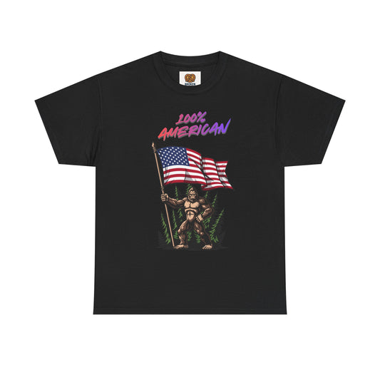 100% American T-Shirt — Retro Patriotic Flag Graphic Tee