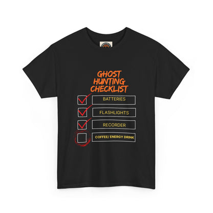 Ghost Hunting Checklist T-Shirt — Paranormal Investigator Tee