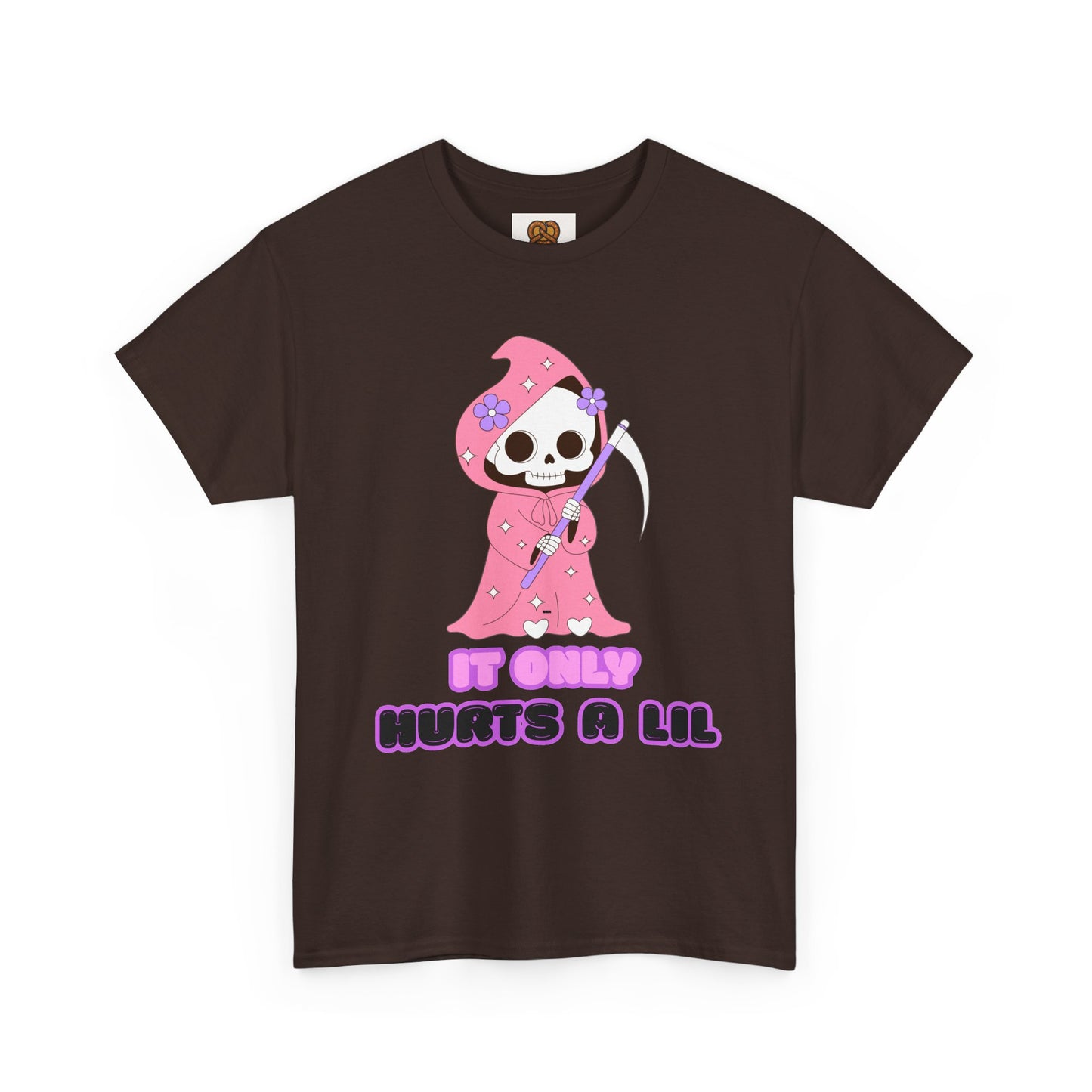 It Only Hurts A Lil Grim Reaper Tee — Cute Goth Skull T-Shirt