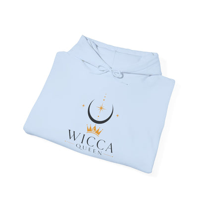 Witchy Cat Hoodie — 'Wicca Queen' Crescent Moon & Black Cat Spiritual Pullover