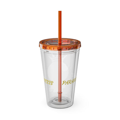 16oz Acrylic Tumbler with Straw — Cute Purple Blue Character 'Paranormal' Drink Cup
