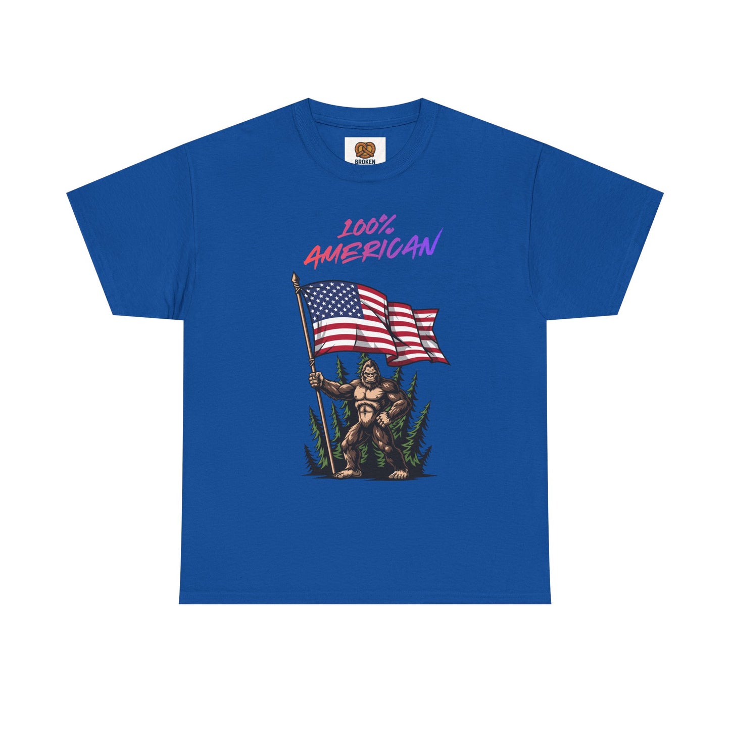 100% American T-Shirt — Retro Patriotic Flag Graphic Tee