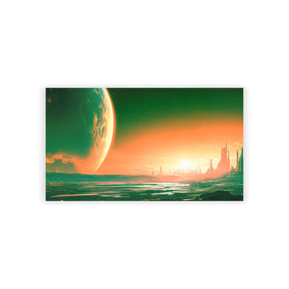 Sci‑Fi Landscape Business Cards — Futuristic Planet Sunset Design