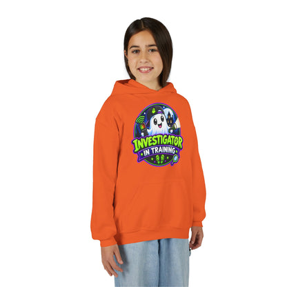 Youth Hoodie — "Investigator in Training" Cute Ghost Detective Kids Pullover
