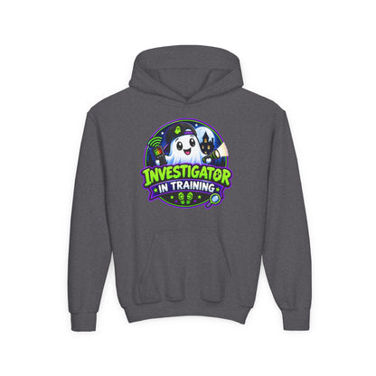 Youth Hoodie — "Investigator in Training" Cute Ghost Detective Kids Pullover