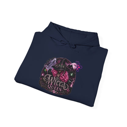 Wicca Queen Hoodie - Gothic Witchy Sweatshirt with Floral Skull Design