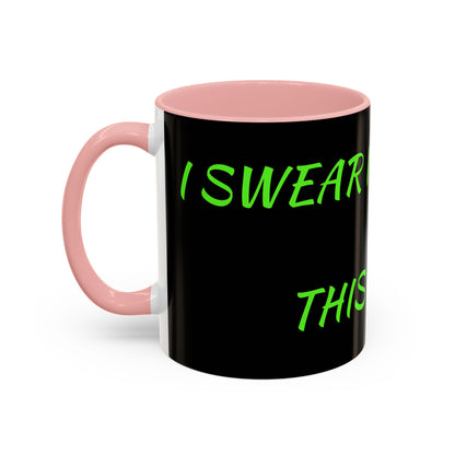 Funny Coffee Mug - "Dear It's Coffee Time" Neon Green Accent Mug (11/15oz)