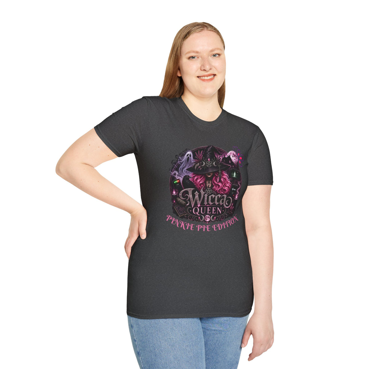 Wicca Queen T-Shirt — Witchy Pink Moon Graphic