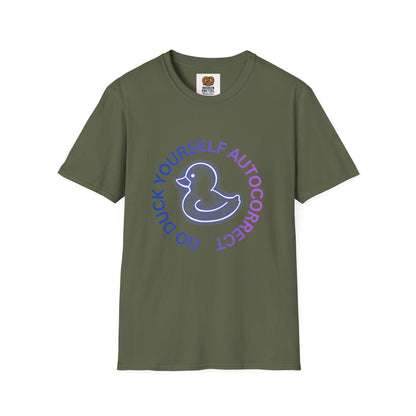 Duck Rubber Duck Graphic Tee — "Go Duck Yourself Autocorrect" Funny Pastel T-Shirt