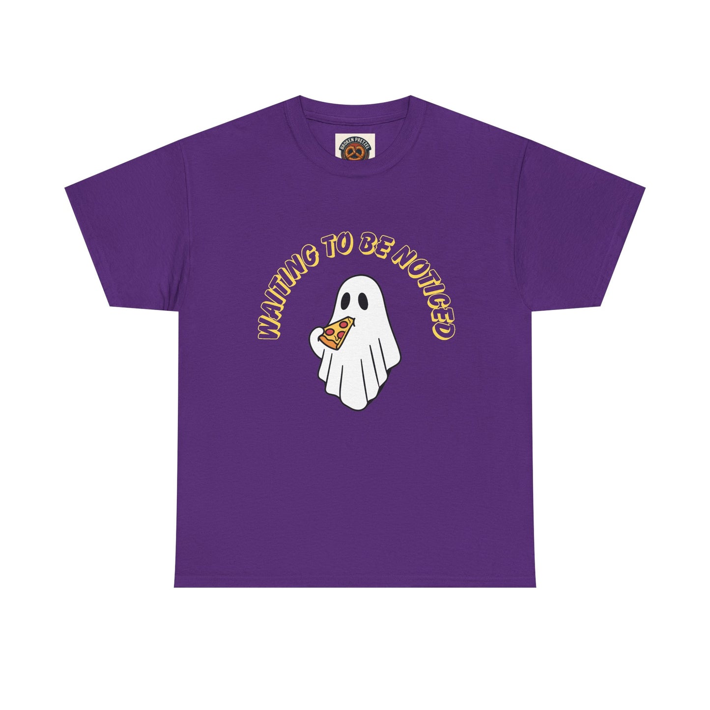 Ghost Holding Pizza "Waiting to Be Noticed" T‑Shirt