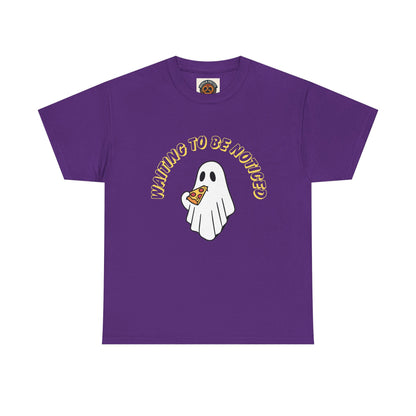 Ghost Holding Pizza "Waiting to Be Noticed" T‑Shirt
