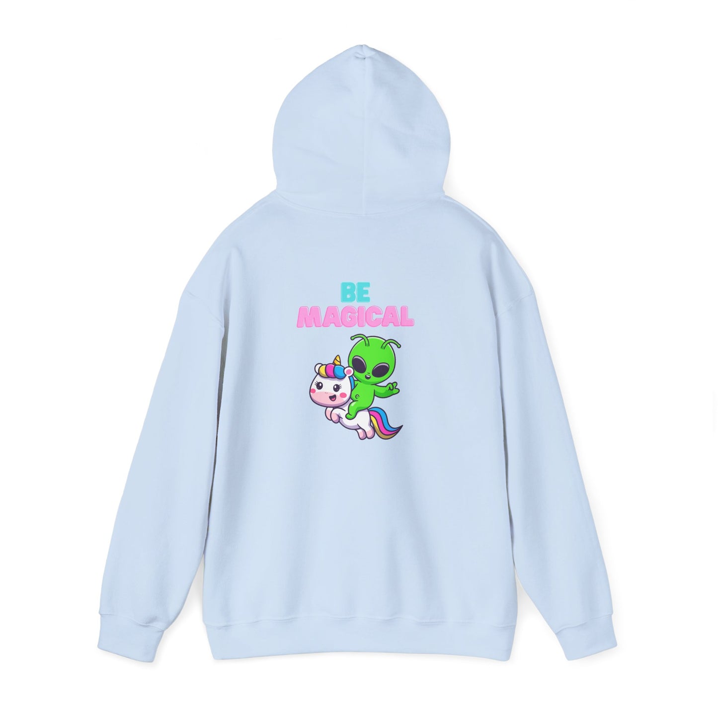 Magical Alien Riding Unicorn Hoodie — Cute Pastel Space Fantasy Sweatshirt