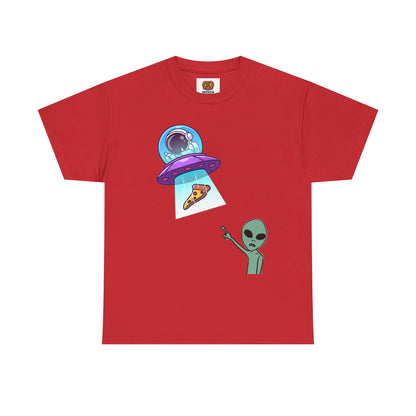 Alien Abduction Pizza T‑Shirt — Funny UFO Graphic Tee