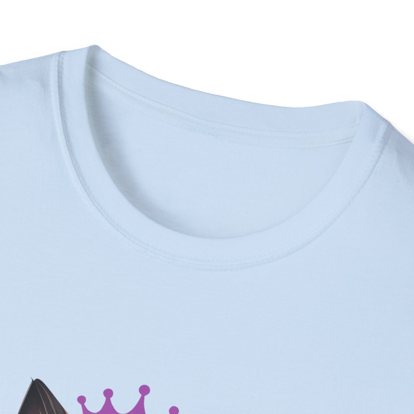 Wicca Queen T-Shirt — Black Cat with Crown & Crescent Moon Pagan Tee
