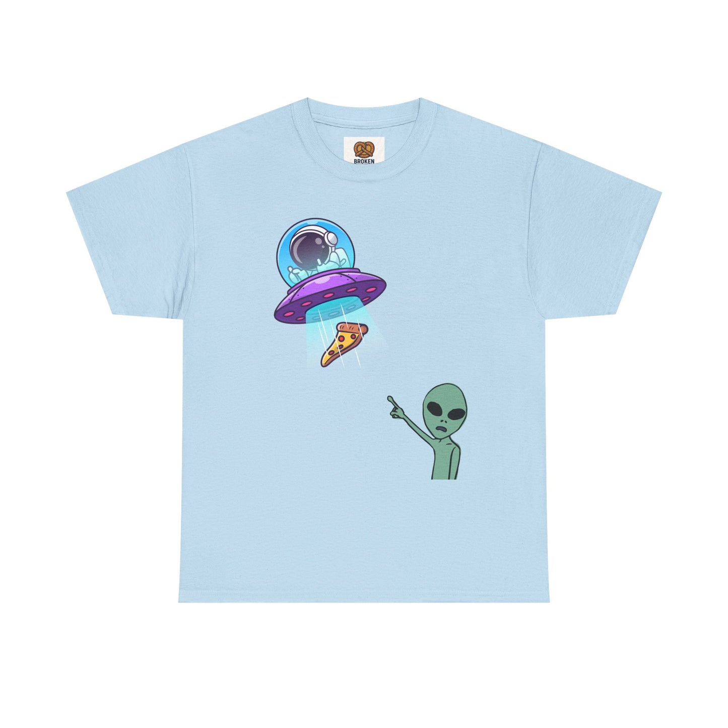 Alien Abduction Pizza T‑Shirt — Funny UFO Graphic Tee
