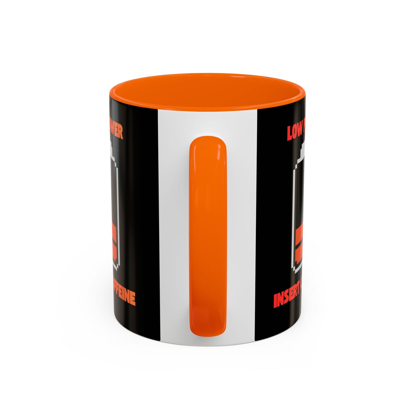 Coffee Mug — "Low Power, Insert Caffeine" Retro Battery Design