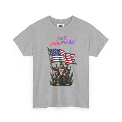 100% American T-Shirt — Retro Patriotic Flag Graphic Tee