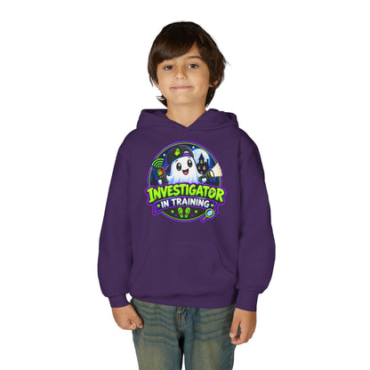 Youth Hoodie — "Investigator in Training" Cute Ghost Detective Kids Pullover
