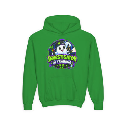 Youth Hoodie — "Investigator in Training" Cute Ghost Detective Kids Pullover