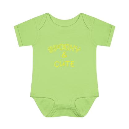Infant Bodysuit - "Spooky & Cute" Halloween Baby Onesie (Orange)