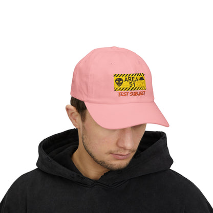 Area 51 'Test Subject' Dad Cap – Alien Warning Embroidered Hat