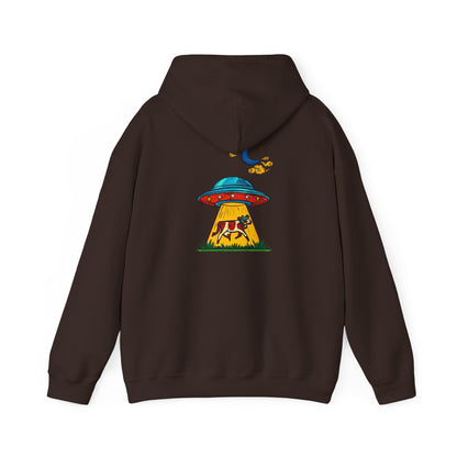 Alien UFO Abduction Hoodie — Colorful Retro Spaceship Graphic