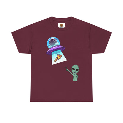 Alien Abduction Pizza T‑Shirt — Funny UFO Graphic Tee