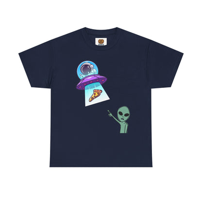 Alien Abduction Pizza T‑Shirt — Funny UFO Graphic Tee