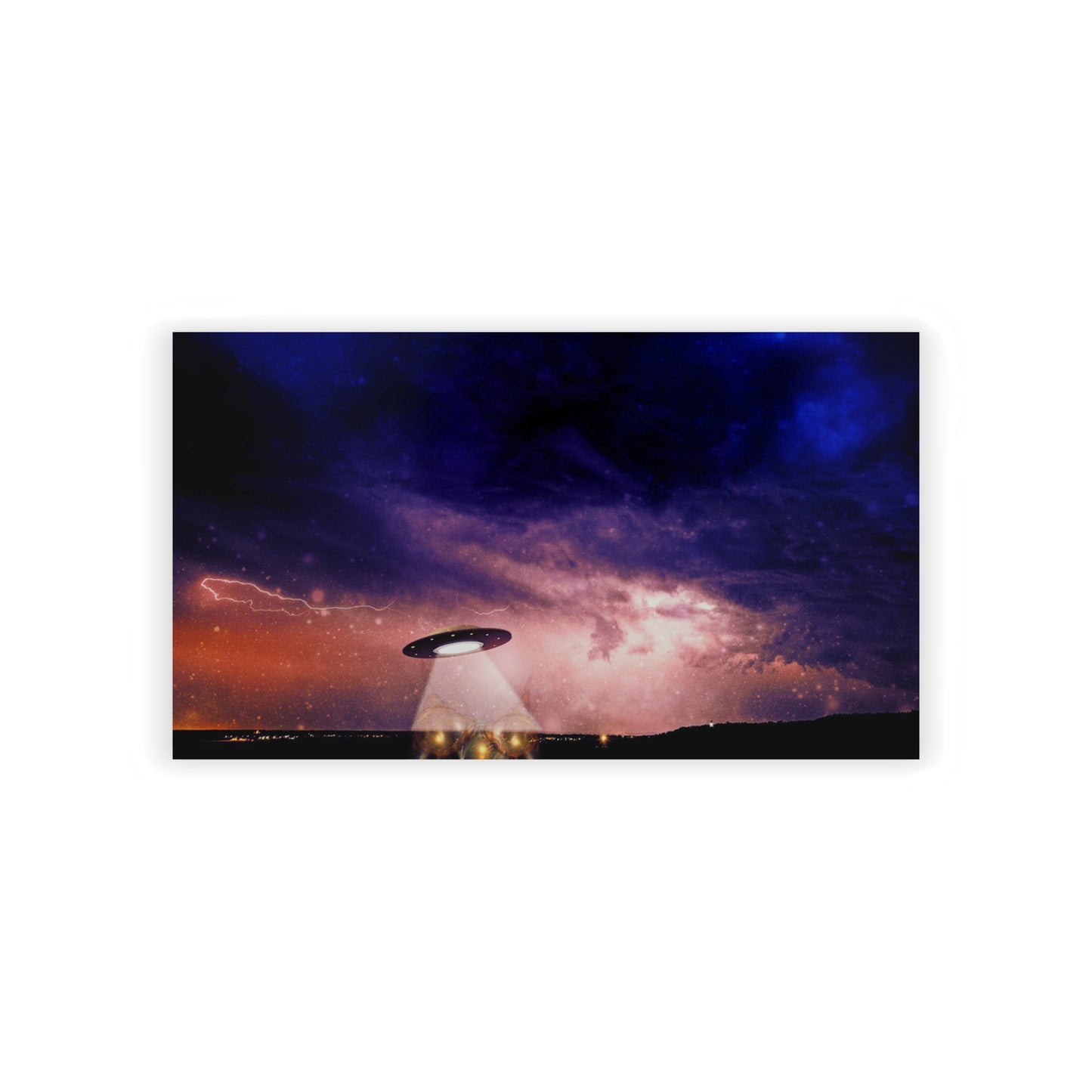 UFO Nightscape Business Cards — Alien Abduction Scenic Cards