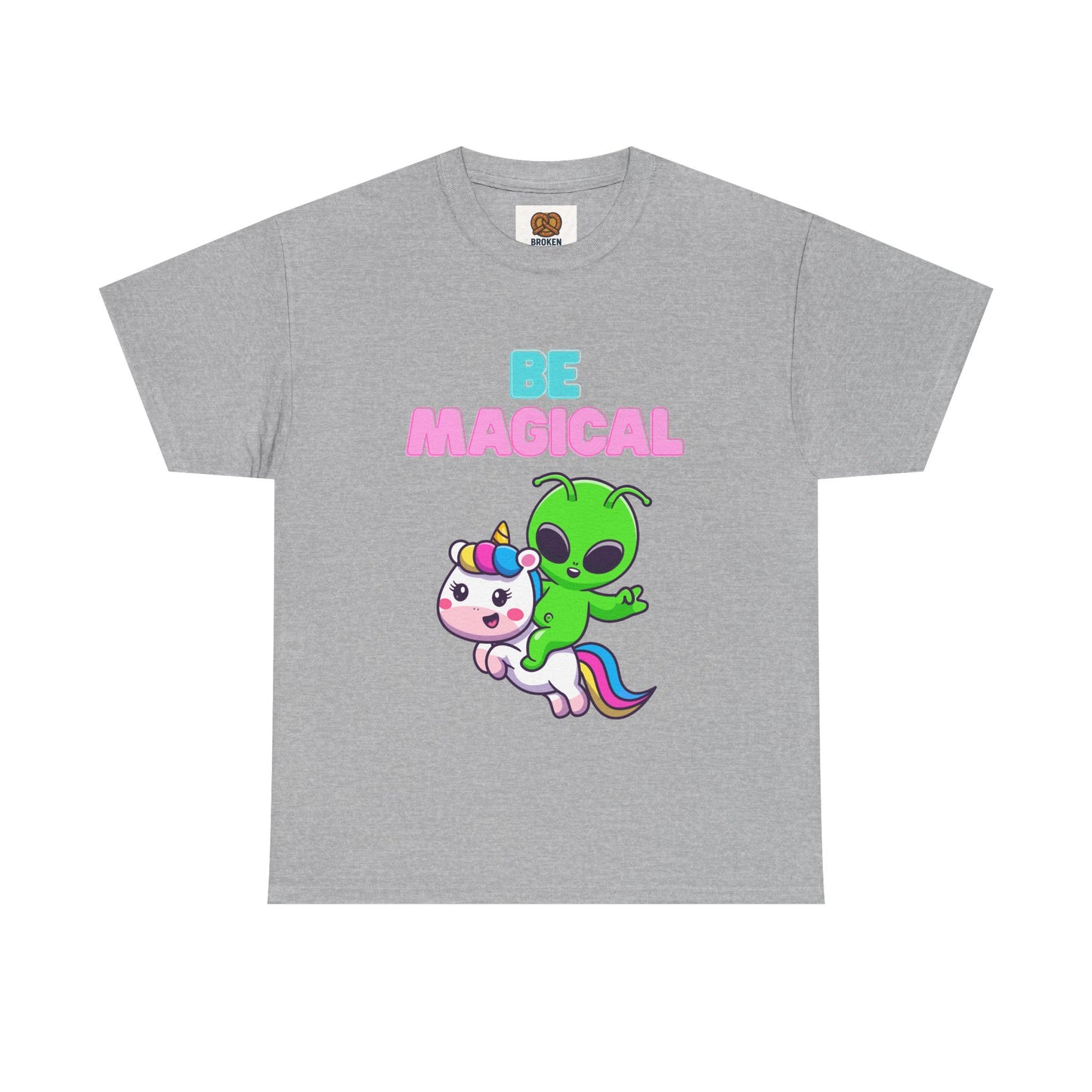 Be Magical Alien Riding Unicorn T-Shirt — Cute Kawaii Graphic Tee