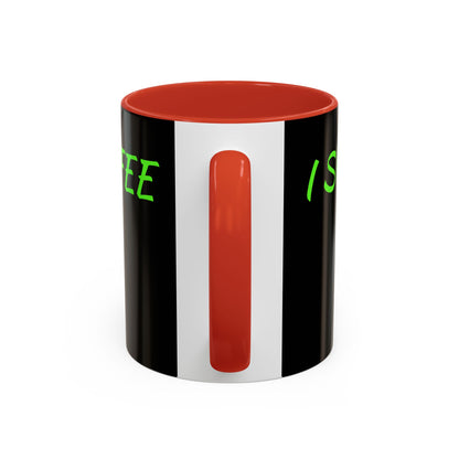 Funny Coffee Mug - "Dear It's Coffee Time" Neon Green Accent Mug (11/15oz)