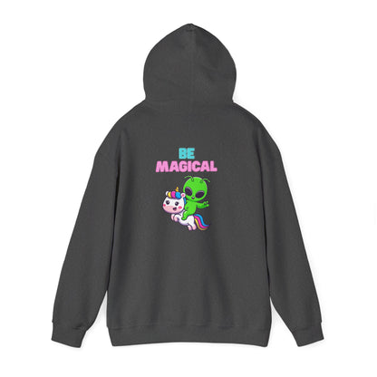 Magical Alien Riding Unicorn Hoodie — Cute Pastel Space Fantasy Sweatshirt