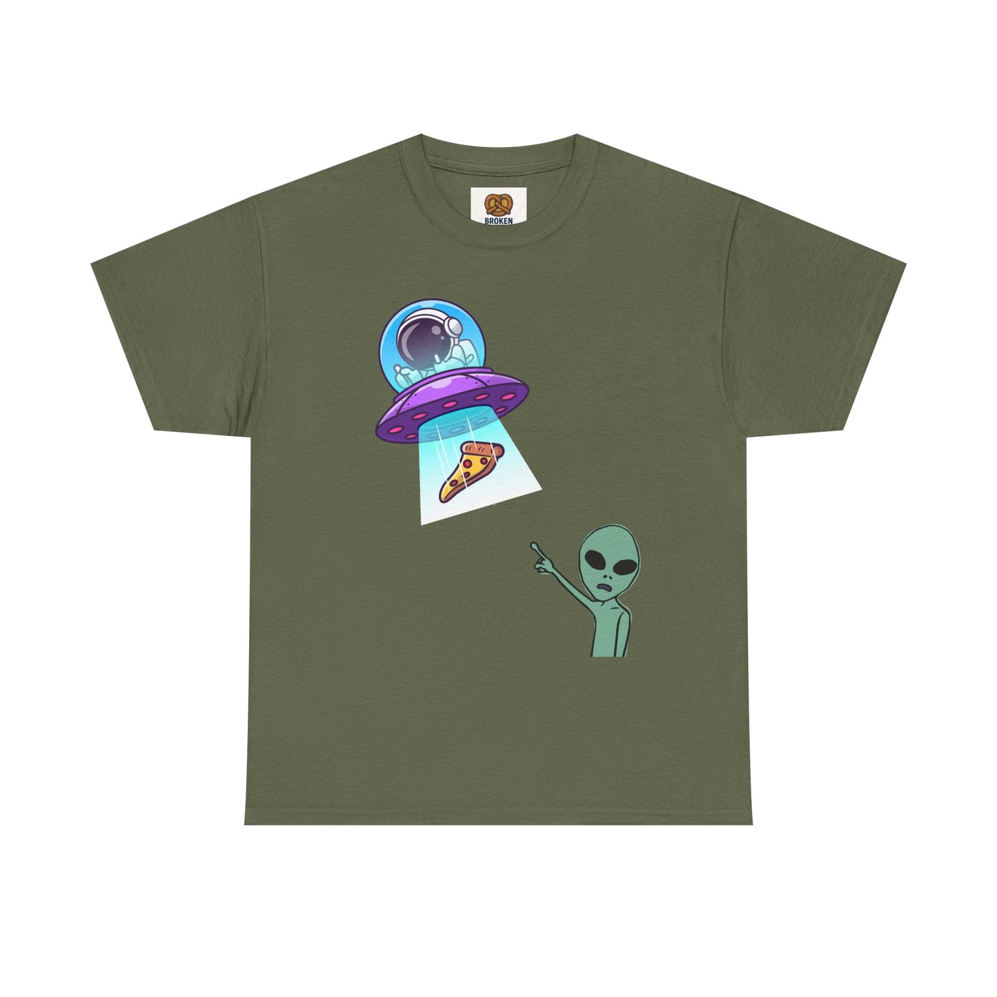 Alien Abduction Pizza T‑Shirt — Funny UFO Graphic Tee