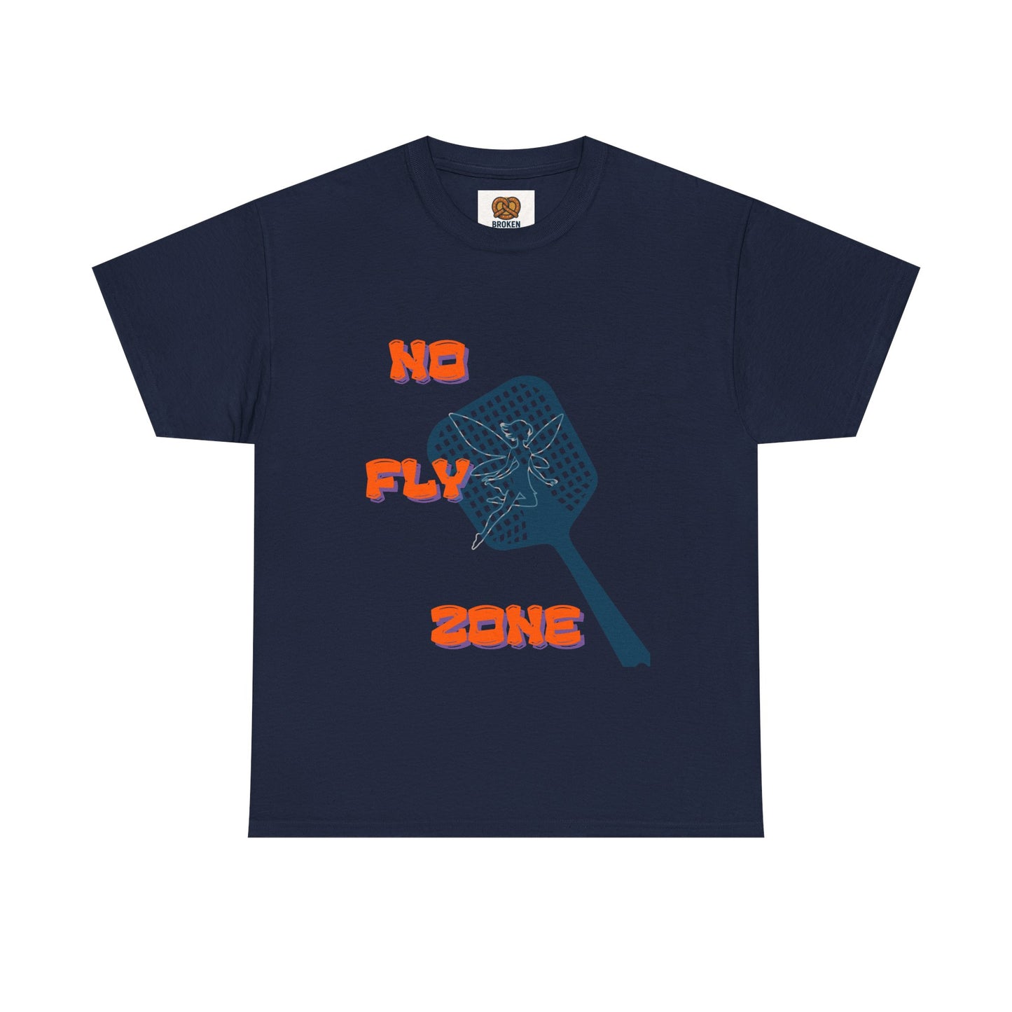 No Fly Zone T‑Shirt — Retro Mosquito Swatter Graphic Tee