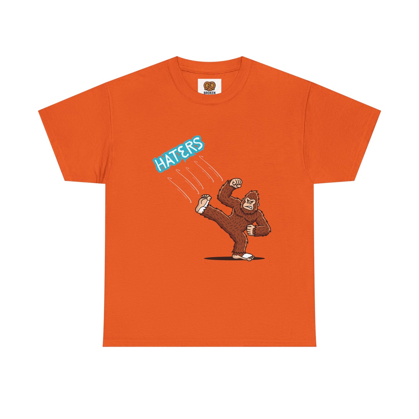 Bigfoot Kicking Haters Tee — Funny Sasquatch Graphic T-Shirt