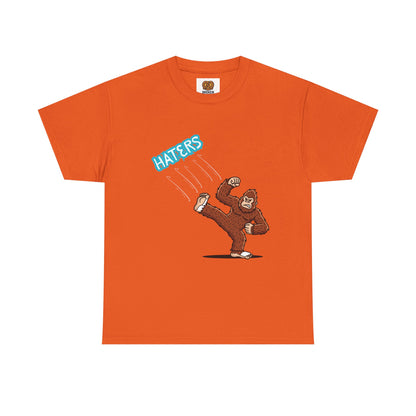 Bigfoot Kicking Haters Tee — Funny Sasquatch Graphic T-Shirt