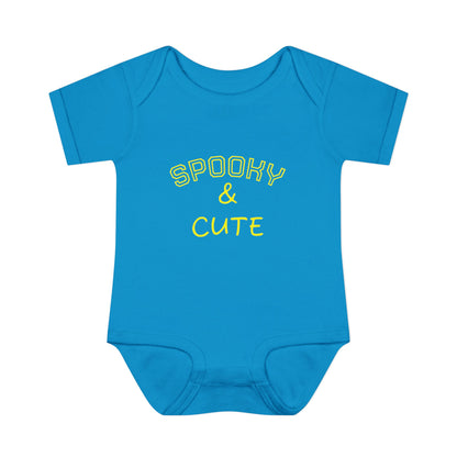 Infant Bodysuit - "Spooky & Cute" Halloween Baby Onesie (Orange)