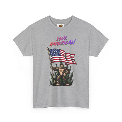 100% American T-Shirt — Retro Patriotic Flag Graphic Tee