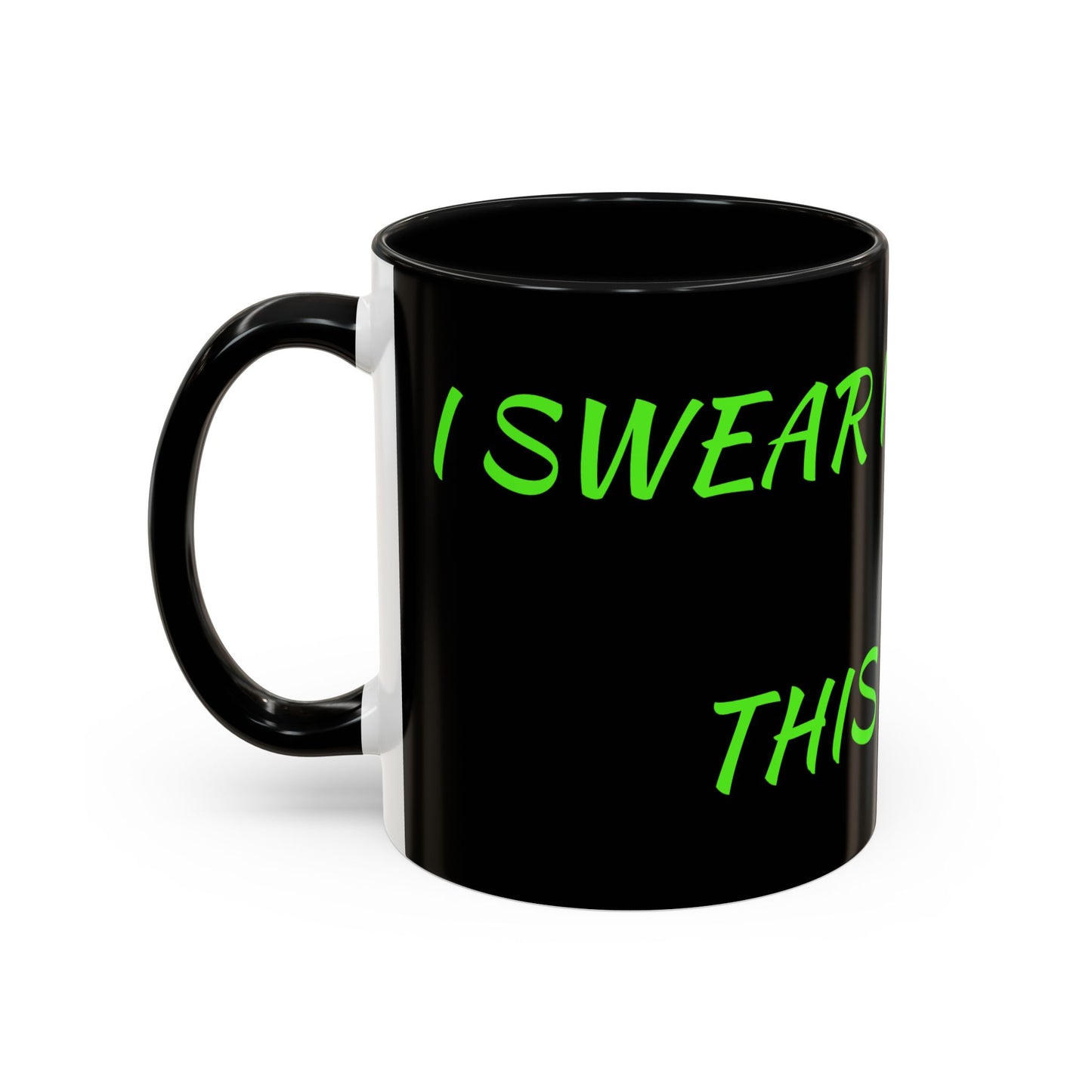 Funny Coffee Mug - "Dear It's Coffee Time" Neon Green Accent Mug (11/15oz)