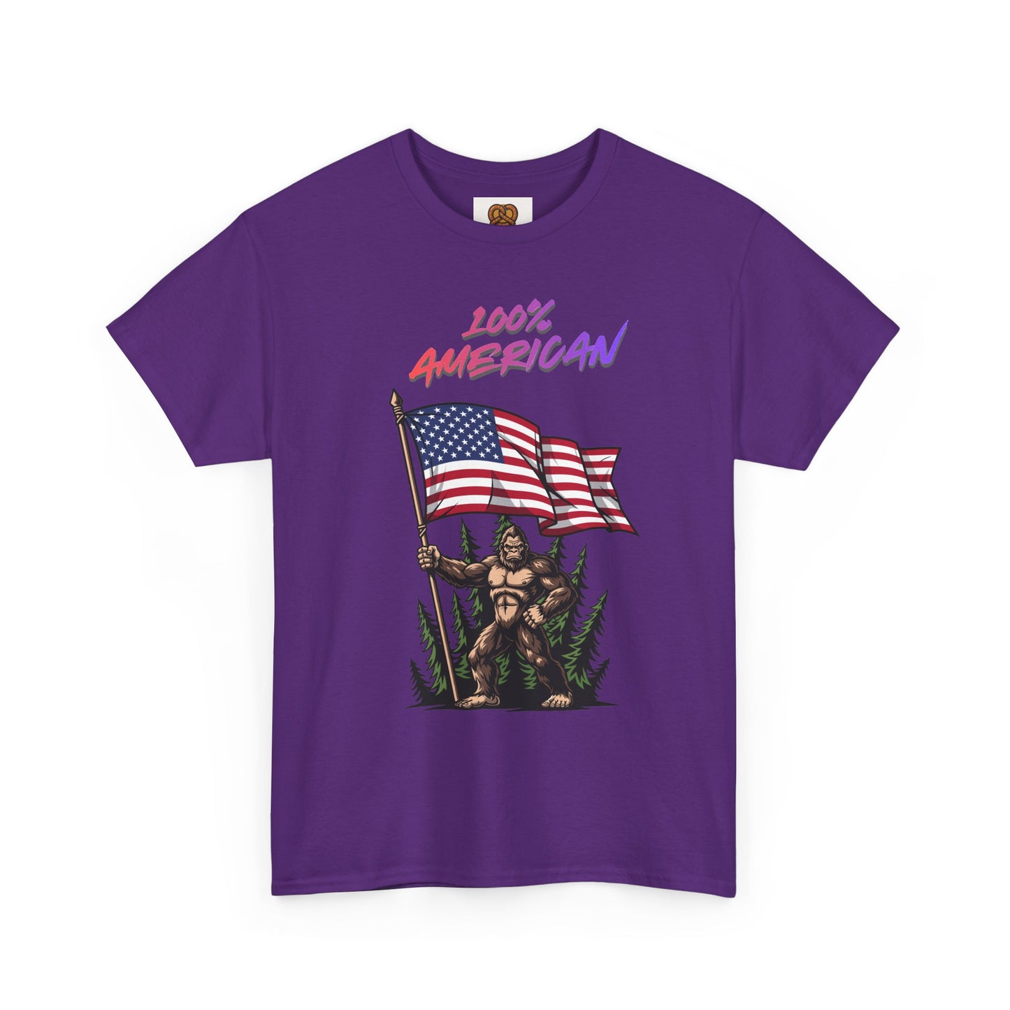 100% American T-Shirt — Retro Patriotic Flag Graphic Tee