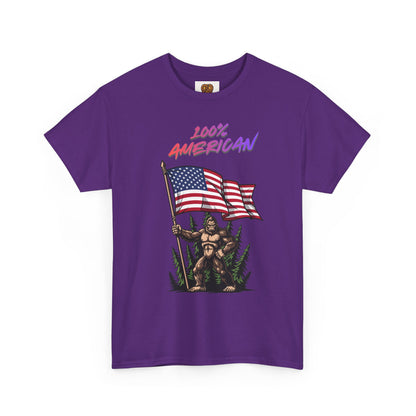 100% American T-Shirt — Retro Patriotic Flag Graphic Tee