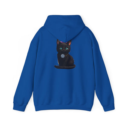 Witchy Cat Hoodie — 'Wicca Queen' Crescent Moon & Black Cat Spiritual Pullover