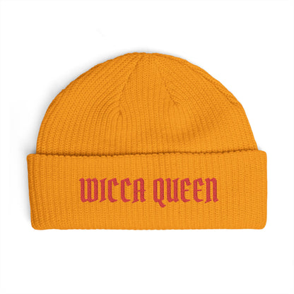 Witch Queen Cuff Beanie — Gothic Embroidered Winter Hat