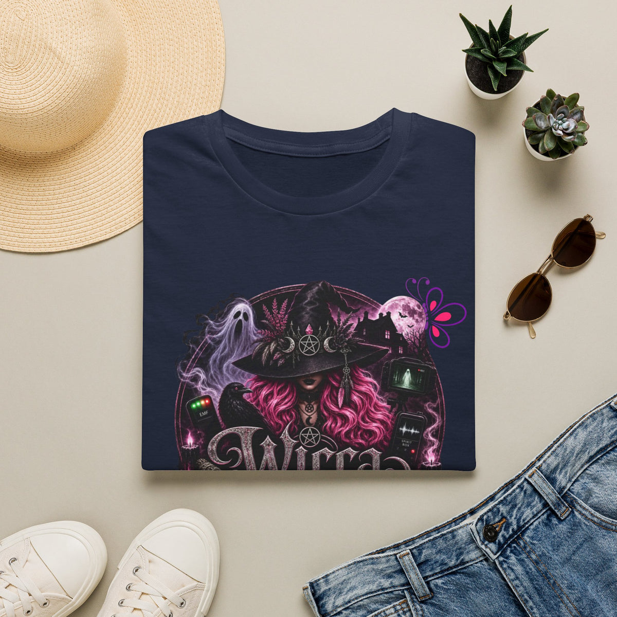 Wicca Queen T-Shirt — Witchy Pink Moon Graphic