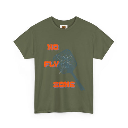 No Fly Zone T‑Shirt — Retro Mosquito Swatter Graphic Tee