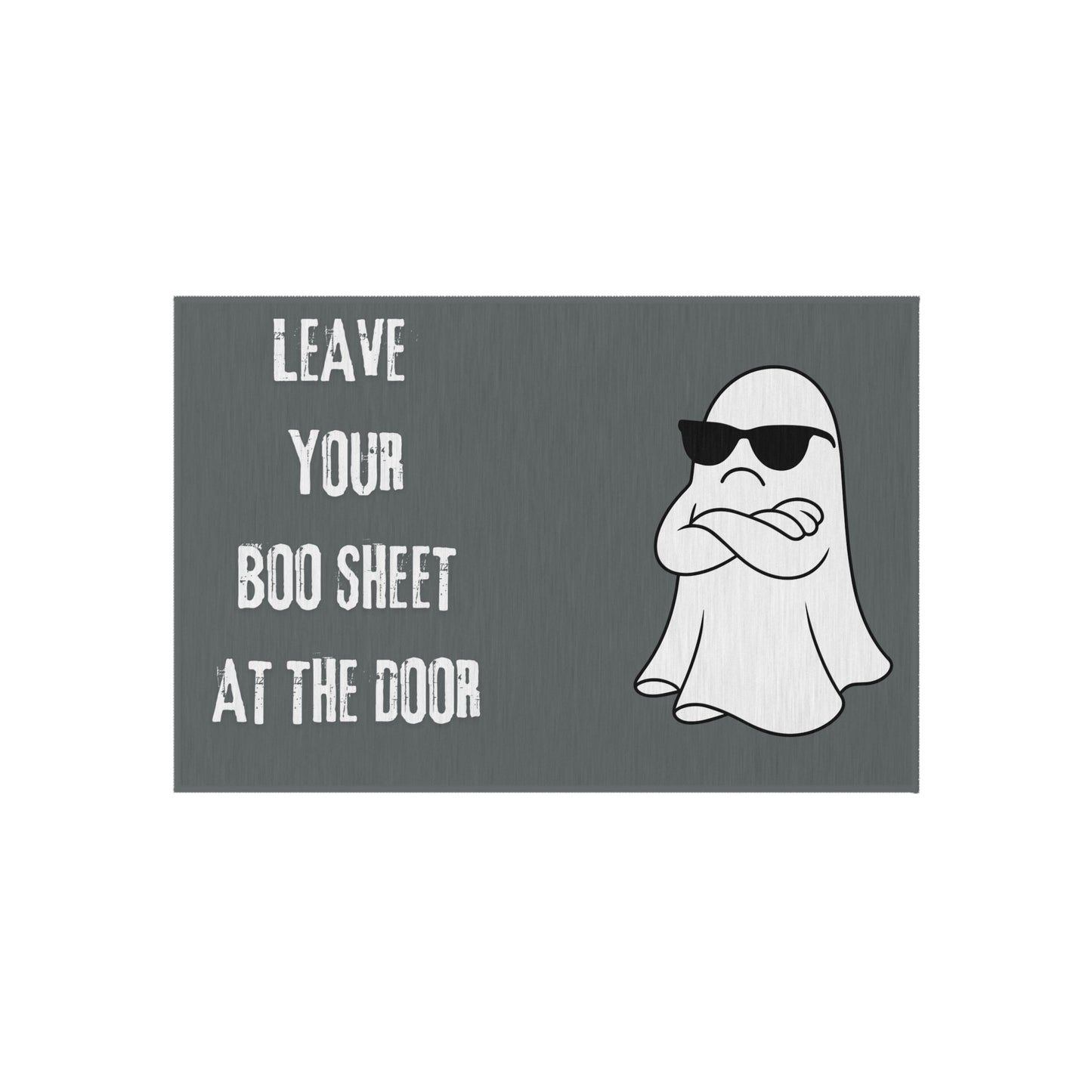 Outdoor Rug — "Leave Your Boo Sheet at the Door" Halloween Doormat